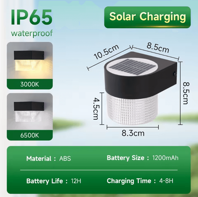 Inspire Curations Solar Up & Down Waterproof Wall Lamp Warm White Garden & Balcony Light round Model 3pcs