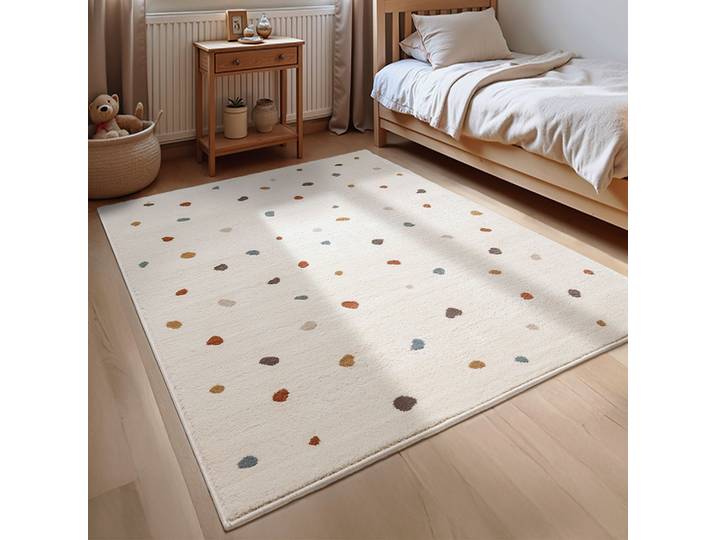 Kinderteppich HANSE HOME Funny Dots , beige (creme, multifarben), B:160cm H:8mm L:235cm, Polypropylen, Teppiche, Kinderteppich, Spielteppich, Kinderzimmer, Kurzflor, Spielunterlage, auch in rund