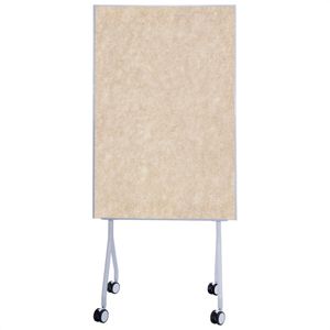 Floordirekt Moderationstafel GIANT, mit Rollen, Filz, pinnbar, beidseitig nutzbar, beige, 80 x 120 cm