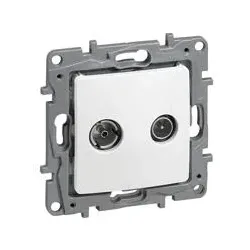 Legrand 764557 Niloe TV-SAT Durchgangsdose in der Farbe: Ultraweiß