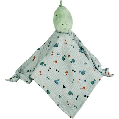 Schmusetuch STERNTALER "Dino Rexi, L", Baby, blau (graublau), Musselin, Polyester, Schnuffeltücher