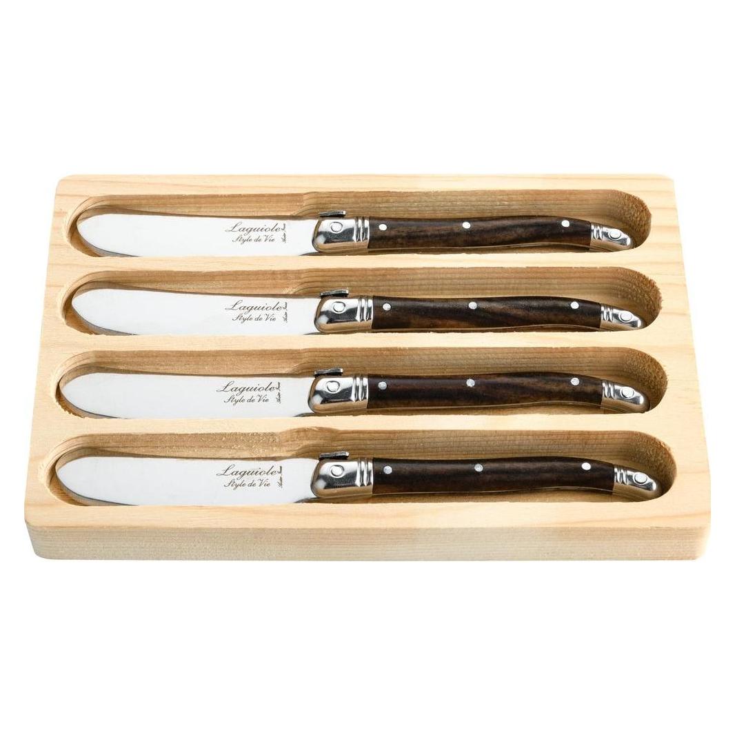 Laguiole Premium Line Buttermesser (4 Stk., Messer) (BotermesDarkWood)