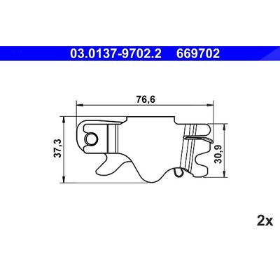 Ate Reparatursatz, Automatische Nachstellung [Hersteller-Nr. 03.0137-9702.2] für VW, Audi, Porsche, Peugeot, BMW, Rover, Mg, Citroën, Fiat