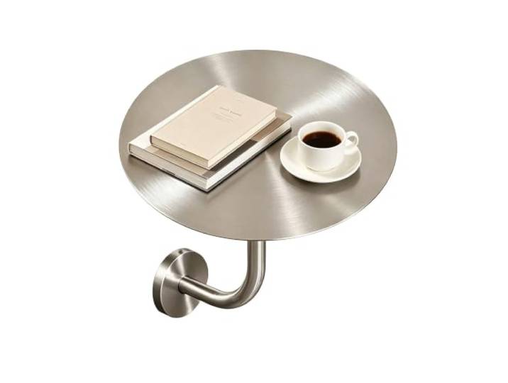 Runder Wandtisch aus Edelstahl, L-förmiger Bartisch für Café, Restaurant, Für Gewerbe, Balkon, Esszimmer, Küche, Bar, Hotel, Lounge, Gaststätte, Imbiss, Theke(50x50x45cm)