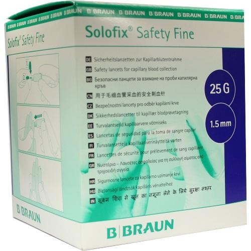 B. Braun Melsungen AG Solofix Safety Fine Lanzetten 25gx1,5mm 09042230