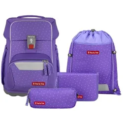 Step by Step BASIS Schulranzen-Set Purple Konfetti, 4-teilig