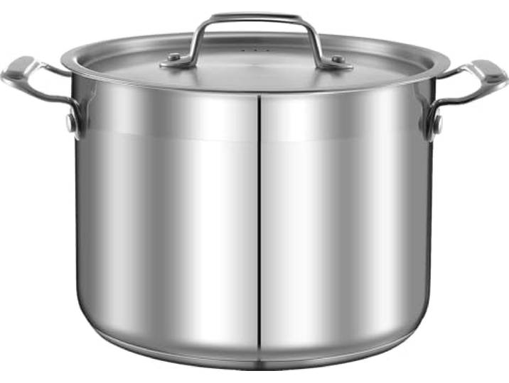 NutriChef Kookpot –Kookpan- 8 L Zware Roestvrijstalen Soeppot met Deksel -Inductie Soeppan-Stoofpot- Ideaal voor Soepen en Stoofschotels