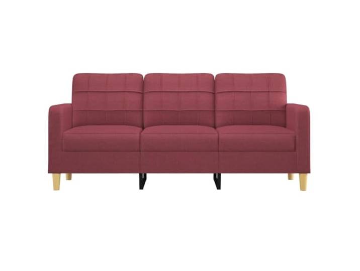 KTHLBRH 3-Sitzer-Sofa, Weinrot, 180 cm, aus Stoff Metallgestell, Schaumstoffpolsterung, modernes Design, 198 x 77 x 80 cm