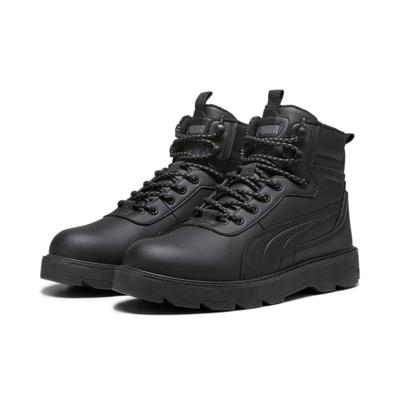 Winterboots PUMA "DESIERTO V3", Damen, Gr. 40, schwarz (puma schwarz, puma schwarz), Synthetik, Schuhe Winterboots, knöchelhohe Form, mit Schnürung, warm gefüttert