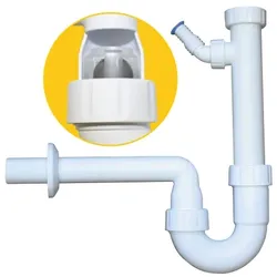 Haas PP-Kugelverschlußsiphon 1 1/2" & 1 1/4", DN 40, weiss mit einem Geräteanschluss 1", 3/4" & 3/8"