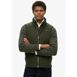 Superdry für Herren. M5012157A Estate Fleece-Weste grün (XXL), Lässig, Recyceltes Polyester, Nachhaltig