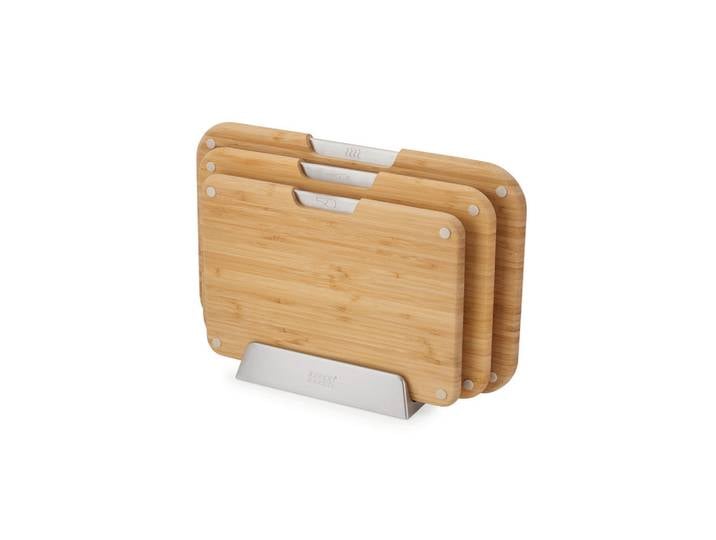 Joseph Joseph Schneidebrett-Set Nest, Karamell, Holz, Metall, Kunststoff, 3-teilig, Bambus, 25x9.5x37 cm, Küchenzubehör, Schneidebretter