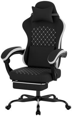 toswini Fabric High Back Gaming Office Chair with Massage Support and Footrest
