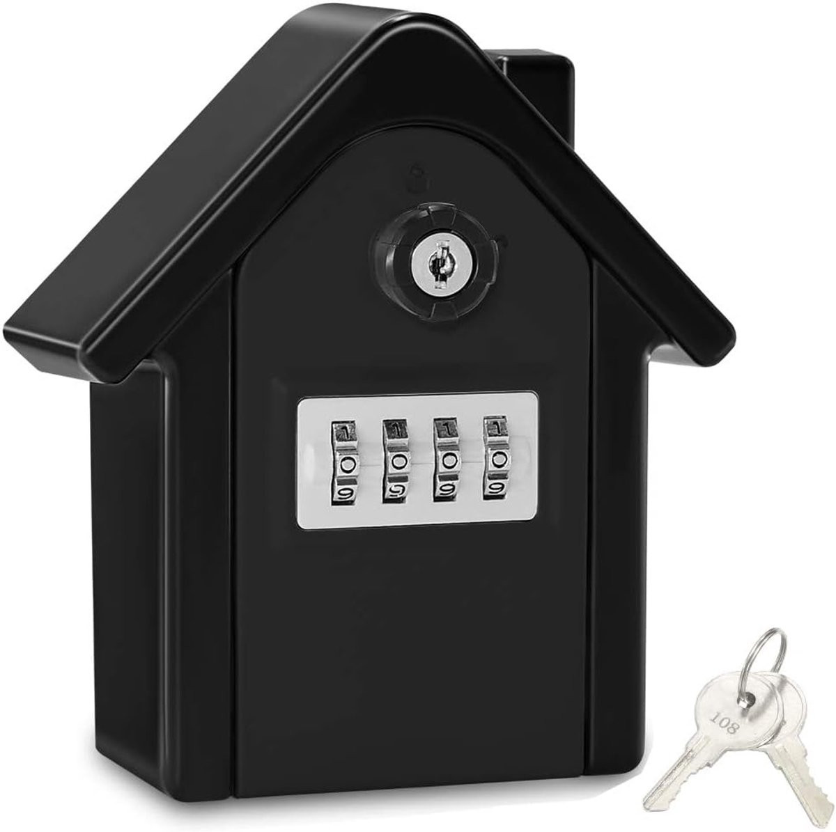 XL Beveiligde Wandsleutelbox met Digitale Code en Noodsleutels, Zwart