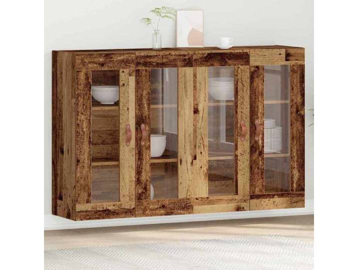 NEW 2026  Cabinets muraux lot de 2 moderne BUFFET BAS Bois Ancien 69 5x34x90 cm L1912