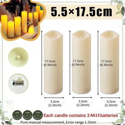 Uplift Picks 1080PCS Flameless LED Candles Battery Operated Flickering Tea Lights 5.5x17.5cm 10 Pcs