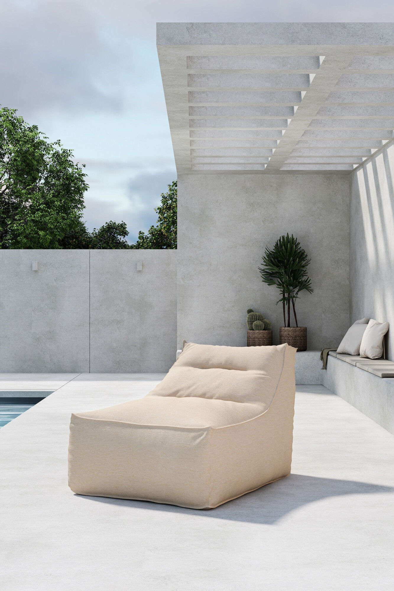 Sitzsack VENTURE HOME "Redang, Outdoor-Sitzsack 118 × 94 × 83 cm, belastbar bis 150 kg", beige, B:90cm H:83cm T:118cm, Polypropylen, Sitzsäcke, Sitzsack, Loungesack, Olefin-Bezug, Polystyrol-Füllung, weich, anschmiegsam beige B/H/T: 90cm x 83cm x 118cm