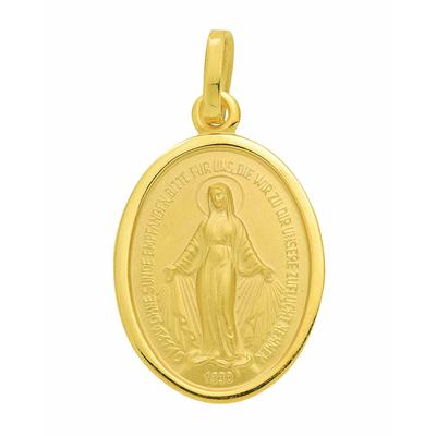 Kettenanhänger ADELIA´S "Medaille Milagrosa 585 Gold ( 14K )", gold, Schmuckanhänger, Damen, Gold, Kettenanhänger, Goldanhänger Milagrosa