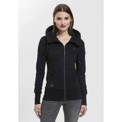 Sweatjacke RAGWEAR "NESKA ZIP O", Damen, Gr. XL, schwarz, Sweatware, Obermaterial: 90% Baumwolle, 10% Polyester, kontrastfarbene Details, unifarben, figurbetont normal, Rundhals, Rippbündchen, Sweatjacken Sweatjacke, figurbetont in melierter Optik...