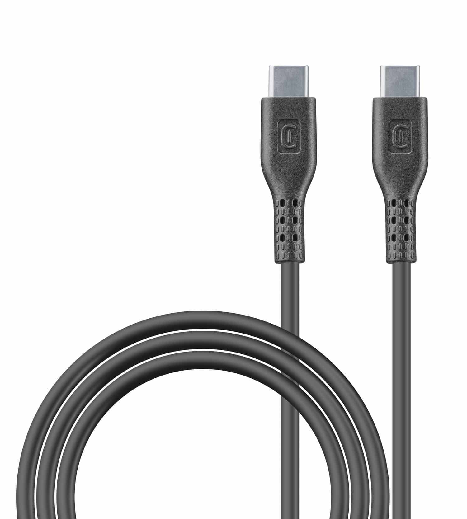 Cellular Line Power Data Cable Stecker USB C auf USB C bis 100 W 2 m (Schwarz)