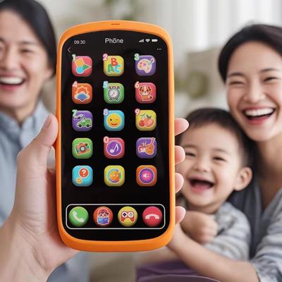 SmartKid Touch Screen Learning Phone Toy English Learning Mobile Play Device For Kids blue