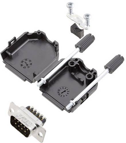 Amphenol L17DPPK25-BK+L717DB25PST D-SUB Stiftleisten-Set 180° Polzahl: 25 Schrauben 1St.