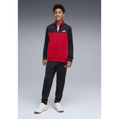 Trainingsanzug PUMA "POLY COLORBLOCK SUIT B", Mädchen, Gr. 164, rot (for all time rot), Trikot, Obermaterial: 100% Polyester, regular fit, Sportanzüge Trainingsanzug, ohne Kapuze