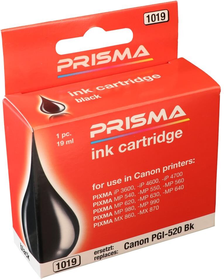 PRISMA 1019 Druckerpatrone für Canon Tintenstrahldrucker, schwarz, 19 ml