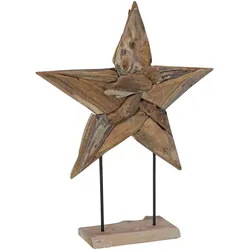 vidaXL Weihnachtsstern Braun 60 x 5 x 75 cm Massivholz Teak