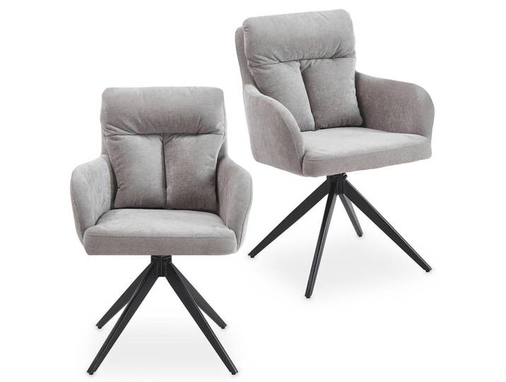 Idimex Esszimmerstühle Elara 2er-Set grau, Grau, Mode, 58x87x63 cm, Esszimmer, Stühle
