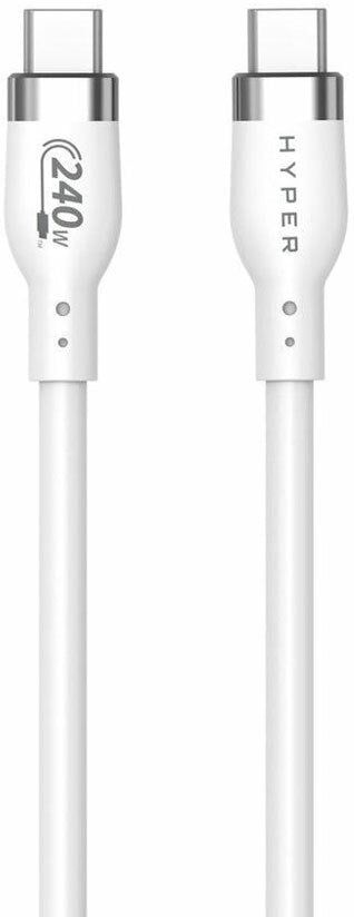 Hyper HyperJuice 240W Silikone USB-C til USB-C Kabel - 1m - Hvid