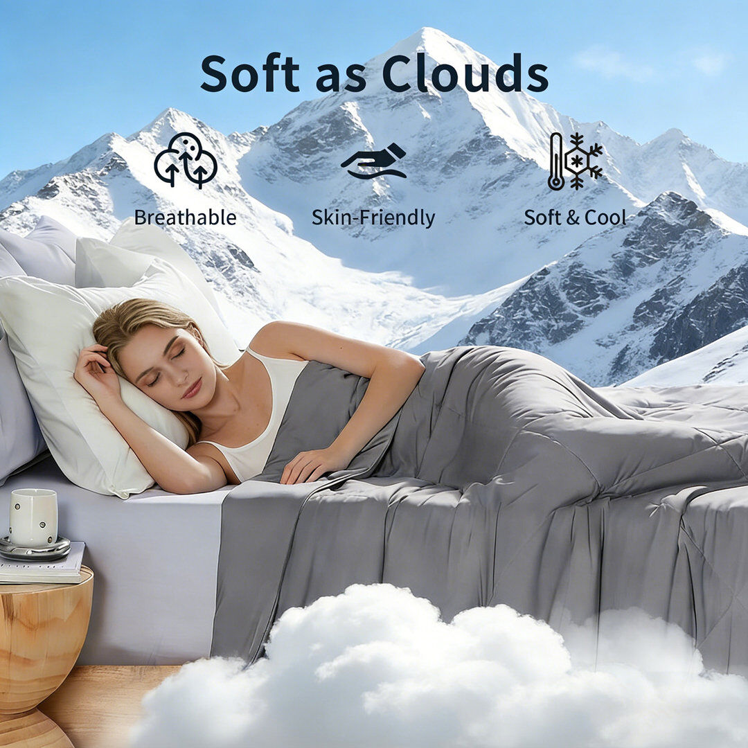 JULY Super Cooling Blanket Summer Comforter Lightweight Breathable 320 GSM Cold Blanket for Hot Sleepers. Dark Gray 230 x 275cm