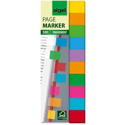 sigel Multicolor transparent Haftmarker farbsortiert - 10x 50 Streifen