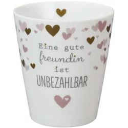 Krasilnikoff Happy Mug Becher Eine gute Freundin ist unbezahltbar, Ø 8.8, Höhe 10 cm