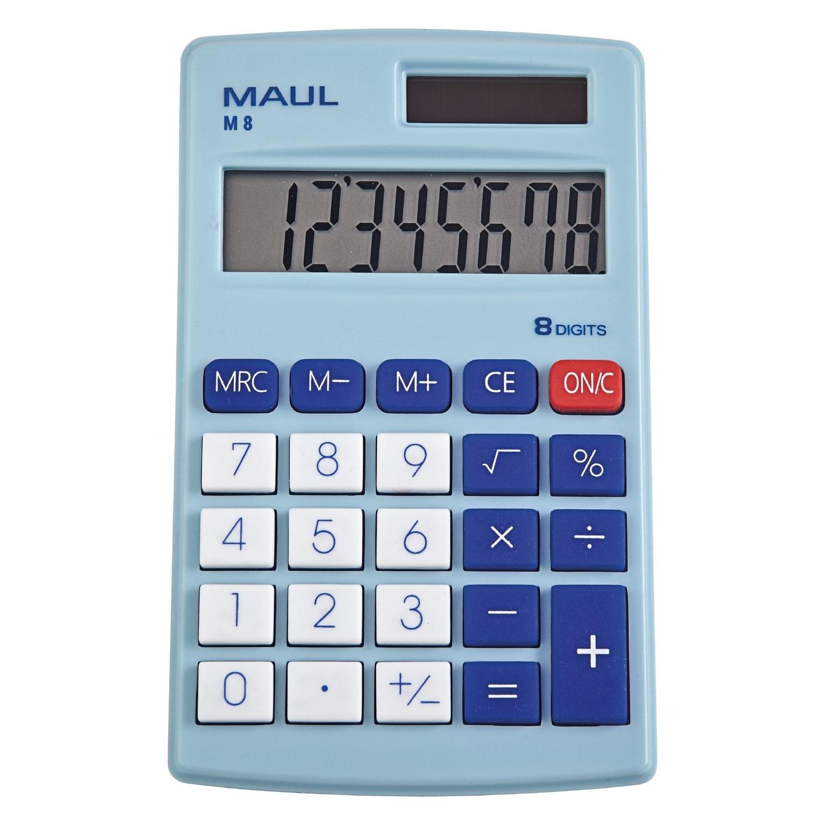 Maul Taschenrechner M8 Hellblau (Solarenergie) (7261034)