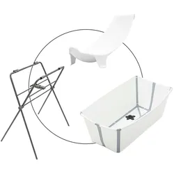 Stokke® FLEXIBATH Badewanne inkl. Badewannensitz Newborn Support und Badewannenständer, weiss
