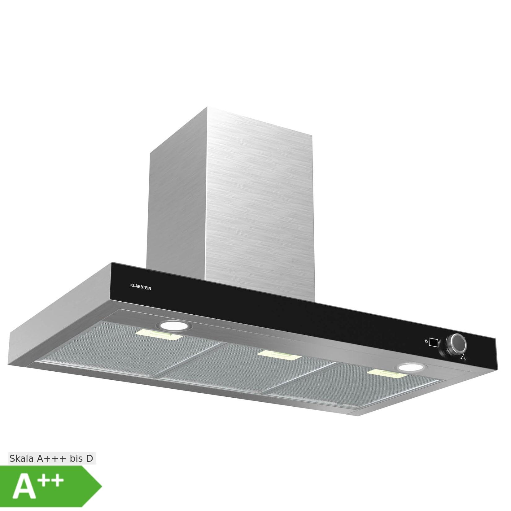 AirNova Dunstabzugshaube Um- und Abluft Energieeffizienz A++ 110 W 628 m³/h Edelstahl