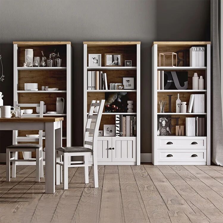 garneroarredamenti Tavolino da salotto 70x70cm bianco frassinato rovere Provenza