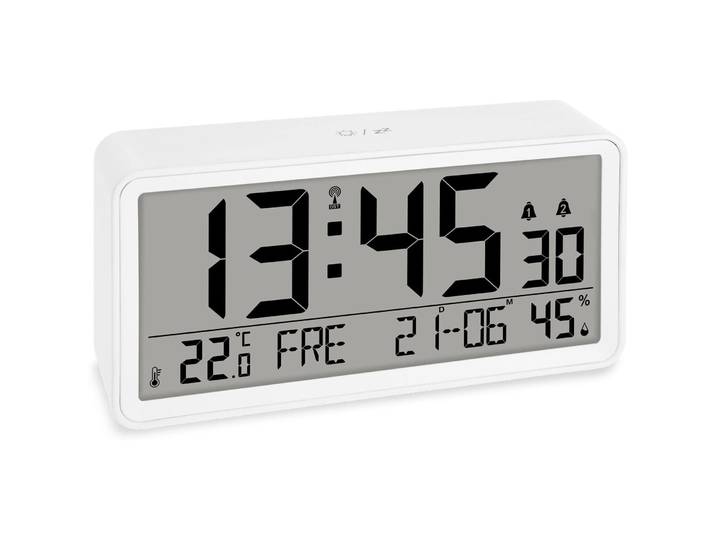 Funkuhr ADE Weiss Acrylnitril-Butadien-Styrol (ABS) Quadratisch B 9.17 cm