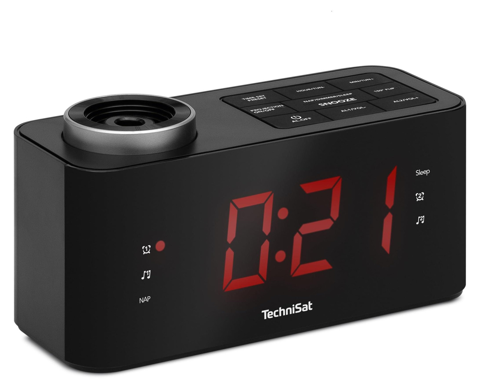 TechniSat DIGICLOCK 3 Digitale wekkerradio met LED-display, Zwart