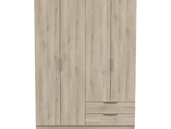 Kleiderschrank DEMEYERE GROUP Ghost , braun (kronberg eich), B:157,3cm H:203cm T:51,1cm, Holzwerkstoff, Schränke, Kleiderschrank, Breite ca. 157cm, Höhe ca. 200cm