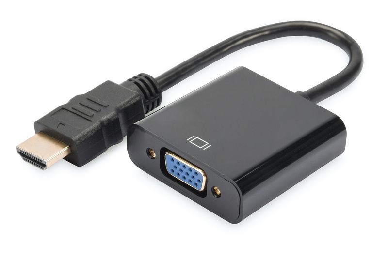 DIGITUS HDMI Adapter HDMI-A zu VGA St./Bu. schwarz DA-70461