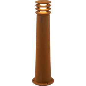 SLV Wegeleuchte Rusty 70, braun, mit 230 V Netzstrom, Pollerleuchte, E27-Fassung, IP55 Strahlwasserschutz, Höhe 70cm