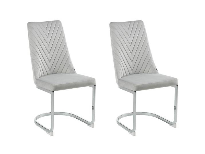 STUHL 2er-Set Samtstoff grau Altoona