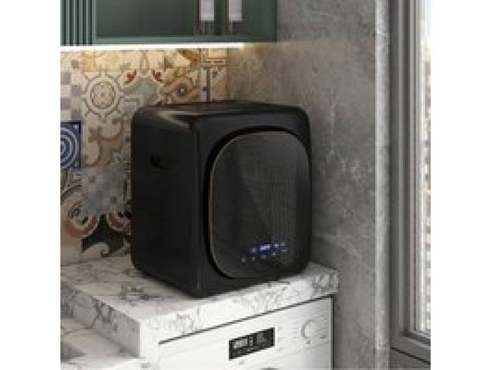 Mini sèche-linge évacuation 4 kg 6 programmes écran tactile LED 800 W pose libre mural empilable noir Grjofek SECHE-LINGE
