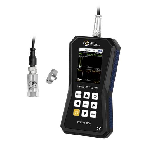 PCE Instruments Vibrationsmessgerät PCE-VT 3900 inkl. FFT Analyse |Routenmessung |Drehzahl: 600 ... 50000 RPM |ISO 10816-3