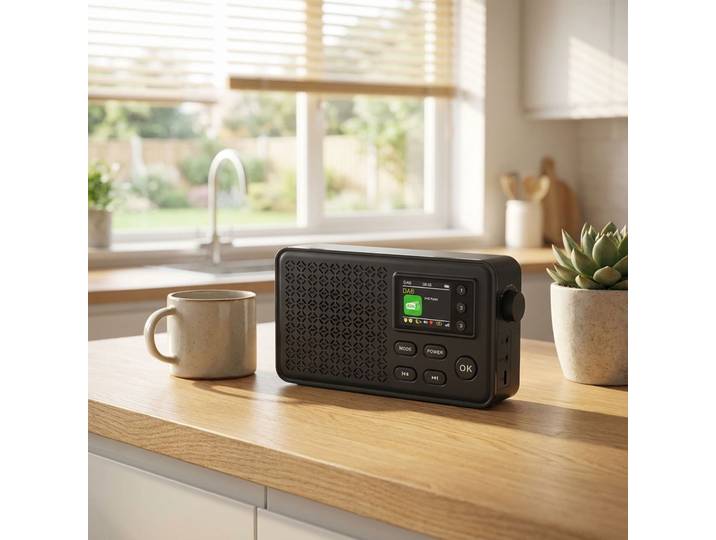 Mini DAB+ & FM Radio: Bluetooth, Wecker, 1900mAh Akku, 1.77 Farbdisplay