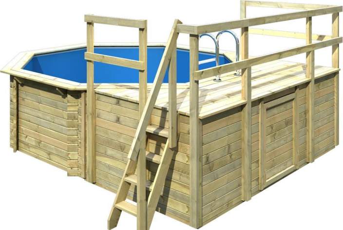 Terrasse Erweiterung rechts/links für Pool Achteck 400 x 400 cm / 470 x 470 cm