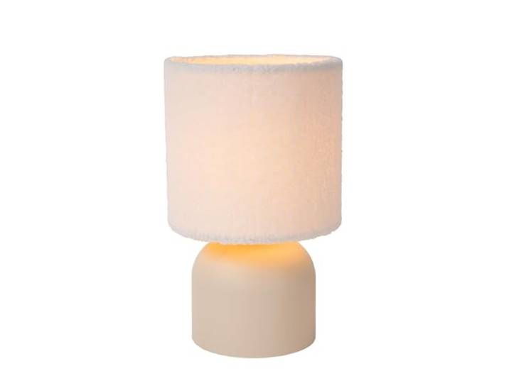 LUCIDE WOOLLY - Tischlampe - Ø 16 cm - 1xE14 - Beige