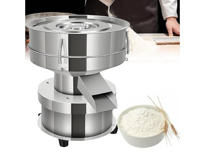Feiphla Elektrische Siebmaschine, Vibrationssieb, Elektrisches Mehlsieb, Automatisches Vibrationssieb, Edelstahl-Pulversiebmaschine, FüR Pulver/Partikel 2Nets1Cove-15cm
